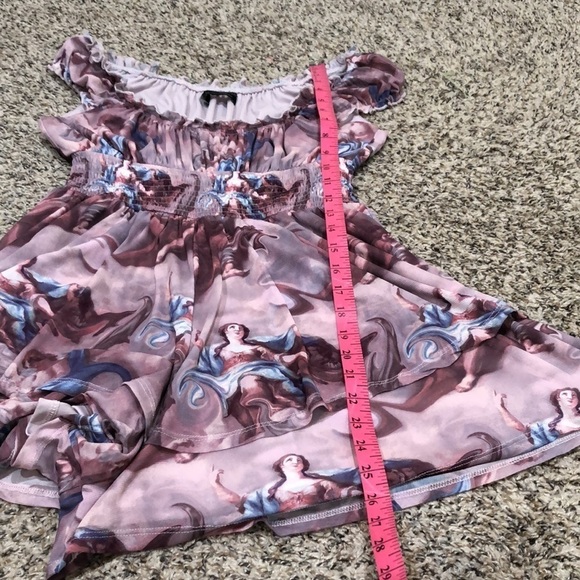 Urban Outfitters Romper Size Small Pastel Purple Renaissance Angel Print - Picture 10 of 11